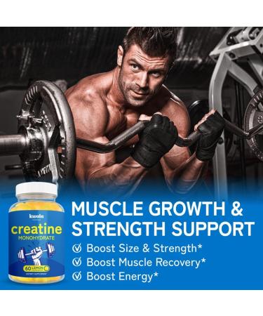 Creatine Monohydrate Gummies - Vegan Lemon Chews for Muscle Growth & Recovery - 60 Servings (5g Creatine per 5 Gummies - Buy Online on GoSupps.com