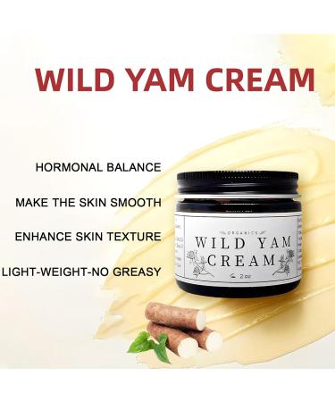 Organic Wild Yam Cream - Natural Day & Night Sweats Relief for Men & Women | Deep Moisturization & Hormone Balance - 60g/2oz - Buy Online on GoSupps.com