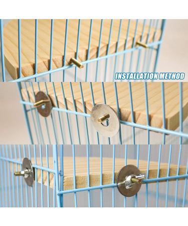 SURUIKEI 2 Pack Bird Perch Platform - Parrot Stand Playground Wood Toy Set for Parakeet, Conure, Cockatiel, Budgie - Cage Accessories for Small Pets - Buy Online on GoSupps.com