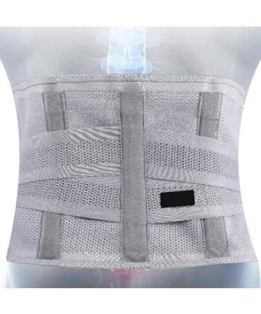 ZJchao Adjustable Back Support Belt for Lower Back - Breathable & Comfortable Compression Brace for Men - Grey - Buy Online on GoSupps.com