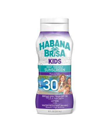 Reef Friendly Kids Sunscreen Lotion SPF 30 UVA/UVB Protection HAWAII ACT 104 COMPLIANT NON GMO & Vegan No Oxybenzone & No Octinoxate Water Resistant Small-Batch Production 8 FL OZ