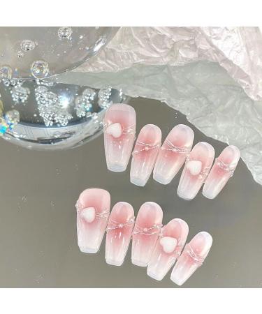 Hand wear nail pearl love false nail powder blusher nail(Size:S) - Buy Online on GoSupps.com