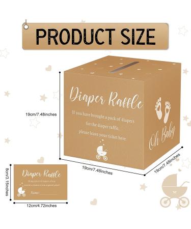 Funrous 50 Pcs Diaper Raffle Tickets with Box for Baby Shower Game - Gender Reveal Party Decor & Invite - Brown Diaper Raffle Card Set - Buy Online on GoSupps.com