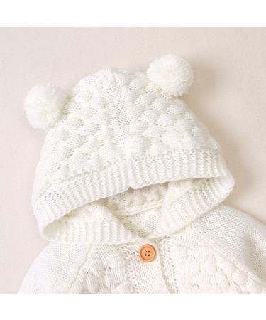 Puseky Baby Knit Hooded Sweater Coat for 0-6 Months - Beige - Buy Online on GoSupps.com