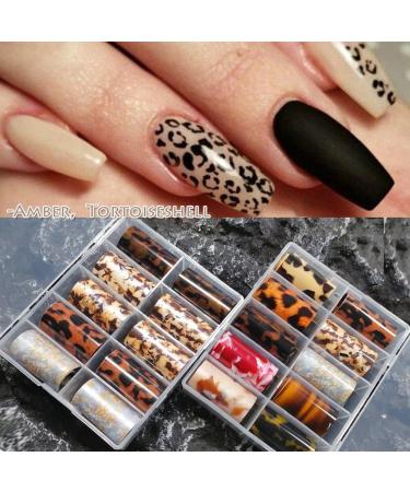DIY Manicure Transfer Paper Winter Autumn Tortoiseshell Amber Nail Foil Leopard Stickers(13) Style13 - Buy Online on GoSupps.com