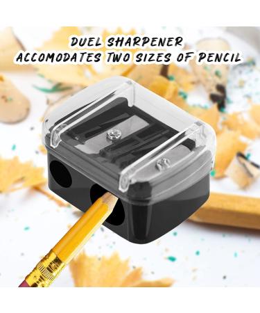 Dual Cosmetic Pencil Sharpener for Makeup Liner with Stainless Steel Blades - Includes Protective Cover and Waste Catcher - Perfect for Eyeliner, Lipliner, Eyebrow, and Lip Pencils - Buy Online on GoSupps.com