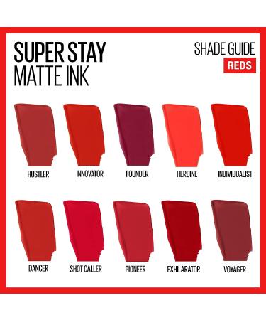 Maybelline Super Stay Matte Ink Liquid Lipstick in Pioneer - Long Lasting 16H Wear - Blue Red Color - 0.17 Fl Oz - Buy Online on GoSupps.com