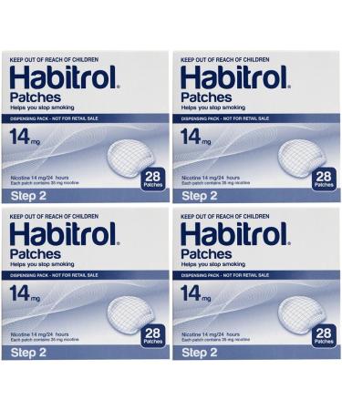 Novartis Habitrol 14mg Nicotine Patches Step 2. Stop Smoking. 4 Boxes of 28 Each (112 Patches) 14 MG