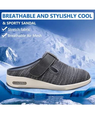 Women's Diabetic Slippers - Wide Width Walking Shoes 9 X-Wide Gray - Adjustable Closures for Edema, Plantar Fasciitis, Bunions, Arthritis, Swollen Feet - Buy Online on GoSupps.com