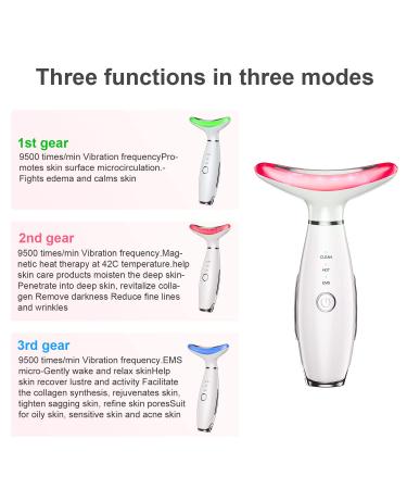Anti-Wrinkles Face Neck Massager - Vibration Facial Device with Triple Action Modes for Tightening and Smoothing Skin - White - Buy Online on GoSupps.com