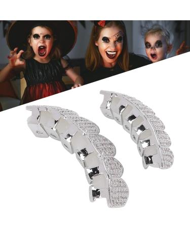 Cold-Plated Copper Teeth Set for Halloween | Bling Hip Hop Mouth Grills in Silver & Gold Finish - Perfect for Men & Women - Buy Online on GoSupps.com
