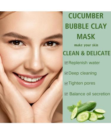 Cucumber Bubble Clay Face Mask Clay Mask for Pores Green Tea Mud Mask Deep Cleansing Face Mask Controlling Oil Acne & Refining Pores Reduce Blackheads & Dark Spots Elastic & Smooth Skin - Buy Online on GoSupps.com