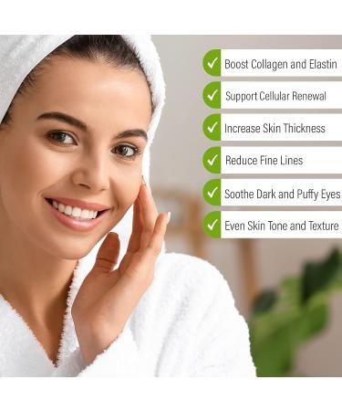 Anti Aging Peptide Eye Cream with Hyaluronic Acid, Aloe & Vitamin E - 0.5 oz | Natural Wrinkle Treatment for Dark Circles & Puffiness - Buy Online on GoSupps.com