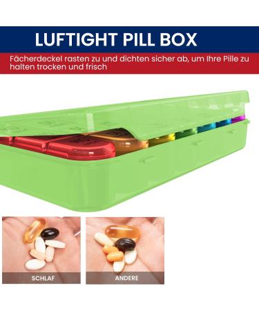 Buy Doruimi 7-Day Pill Organizer Box - Large Compartment Medication Storage for Kids & Seniors - Easy Open Design (Green) - Buy Online on GoSupps.com