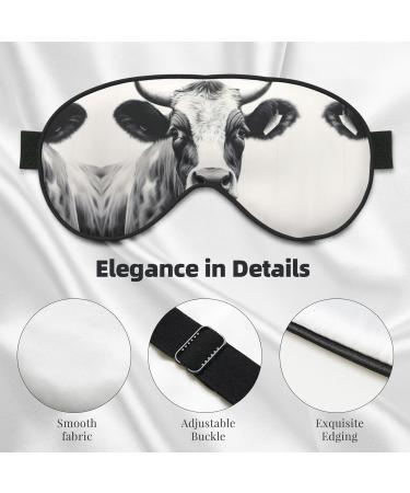 Black and White Cow Print Unisex Sleep Eye Mask | Soft Comfort Eye Shade for Travel Yoga & Shift Work - Buy Online on GoSupps.com