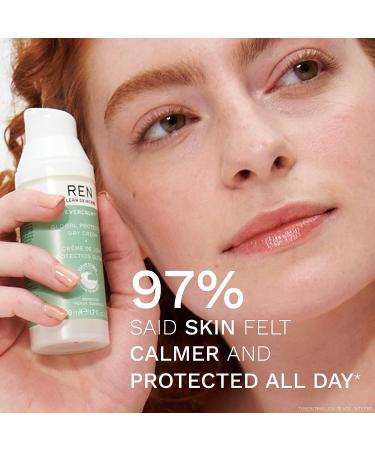 REN Clean Skincare Evercalm Global Protection Day Cream - Calming Facial Moisturizer with Shea Butter & Antioxidants - Reduce Redness, Nourish Skin - 1.7 fl oz (Pack of 1) - Cruelty-Free & Vegan - Buy Online on GoSupps.com