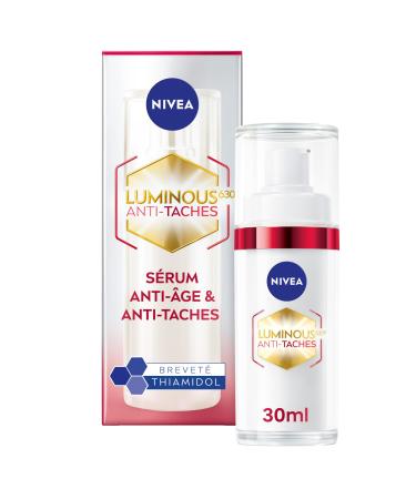 NIVEA Luminous 630 Anti-Aging & Anti-Dark Spot Serum (1 x 30 ml) Smoothing face serum Anti-aging face care with Thiamidol & Hyaluronic Acid moisturizing face cream