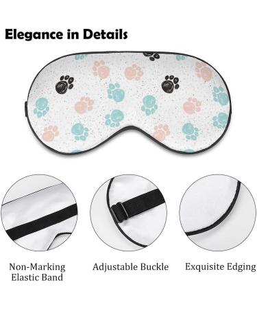 Colorful Doodle Dogs Paws Sleep Mask | Adjustable Women s Eye Shades Cover with Elastic Strap - Perfect for Travel & Relaxation - Buy Online on GoSupps.com