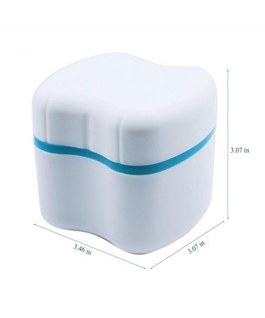 Strong Denture Case with Brush and Cups - Lake Green | Denture Holder and Retainer Cleaning Case - Buy Online on GoSupps.com