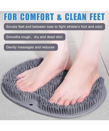 GAOYAING Foot Scrubber & Shower Massager for Men & Women - Improve Circulation, Soothe Achy Feet, Reduce Pain - Non Slip with Suction Cups - Grey - Buy Online on GoSupps.com