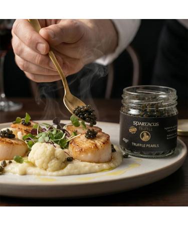  Spartacus Truffle Spartacus Truffle Pearls 40g Gourmet Truffle Pearls (50% Pearls & 50% Chopped Truffle) Luxury Culinary Decoration for Pasta Steak Sushi & Cooking - Buy Online on GoSupps.com