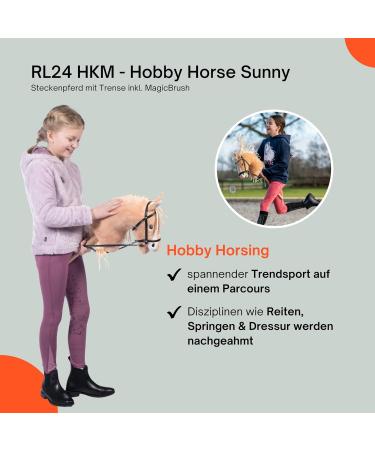 Buy RL24 HKM Hobby Horse Sunny | Plush Stock Horse with Bridle Wooden Stick & Long Mane - Light Brown - International Shipping Available - Buy Online on GoSupps.com