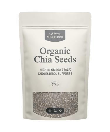 Organic Chia Seeds 200g Raw Natural Black Chia Seeds Certified Organic Vegan Kosher Premium Chia Seeds 200 g (Pack of 1) - Buy Online on GoSupps.com