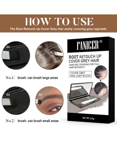 Root Cover Up Natural Looking Root Touch Up Powder Quick and Easy Hairline Shadow Powder with Brush and Mirrored Compact Root Cover Up Instantly Hairline (Black) - Buy Online on GoSupps.com