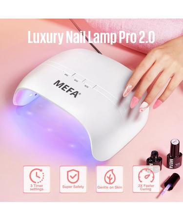 MEFA 72W UV Nail Lamp - Professional Gel Nail Dryer with 21 Lamp Beads for Fast Curing - LED UV Light for Home Salon - Buy Online on GoSupps.com