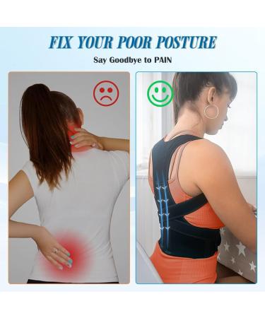 Back Brace Posture Corrector for Men & Women - Adjustable Full Back Support for Scoliosis Relief Hunchback Correction & Pain Relief - Large Size - Buy Online on GoSupps.com