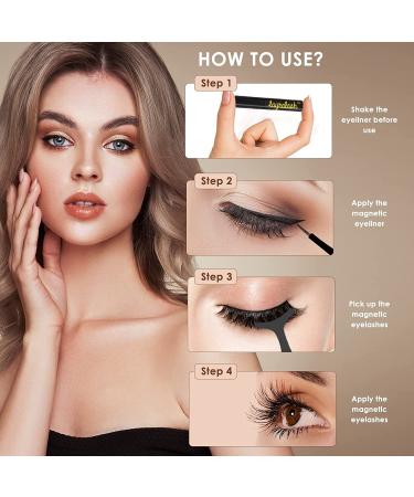 Magnetic Eyeliner - Black Waterproof Liquid for Magnetic Eyelashes | All-Day Hold Sweat Proof Paraben-Free - 0.27oz - Buy Online on GoSupps.com