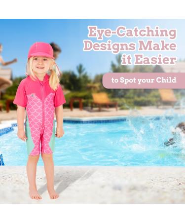 Juicy Bumbles Baby Swimsuit - Short Sleeve One Piece Toddler Swimming Costume - Mermaid Design - 6 Months to 5 Years Sizes Available - Buy Online on GoSupps.com