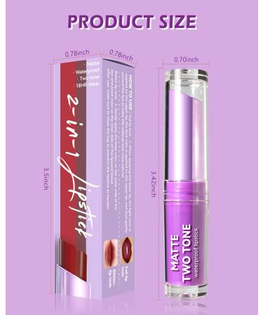 Matte Velvet Lipstick & Lip Tint Balm - Longlasting Dark Red Purple Lip Gloss | Waterproof Christmas Gift for Women & Girls - Buy Online on GoSupps.com