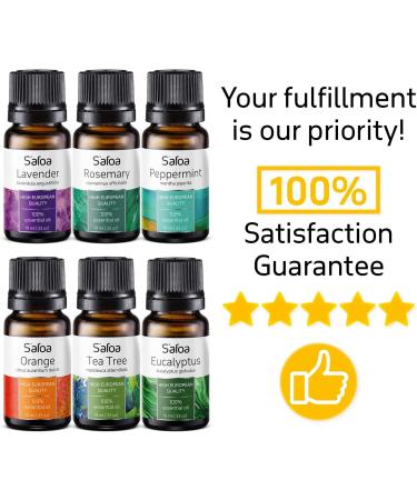 Essential Oils for Diffusers - Set of 6 Tea Tree, Rosemary, Lavender, Peppermint, Orange, Eucalyptus - Perfect Starter Gift Kit - Buy Online on GoSupps.com