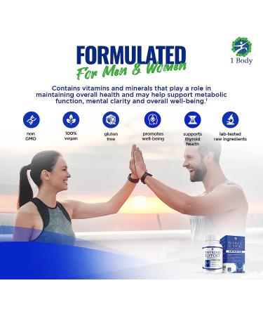 Thyroid Support Supplement with Iodine - 60 Capsules | Boost Metabolism & Energy - Buy Online on GoSupps.com