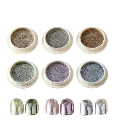 Poudre de paillettes ongles kit de poudre ongles chrom - 6 couleurs paillettes pigment pigment pour les paillettes | Shimmer Nail fournit de la poudre pour le festival les rencontres le maquil 02 B