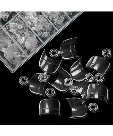 600 Pieces Oval Short Artificial Nails - 12 Sizes Acrylic Half Cover Fake Nail Tips | Transparent DIY Manicure for Women - Buy Online on GoSupps.com