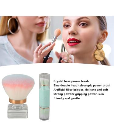 Powder Brush Retractable Powder Makeup Brush Double Headed Kabuki Brush with Rotating Handle Fiber Brushes for Loose Powder Blush Travel Beauty Tool Kit - Buy Online on GoSupps.com