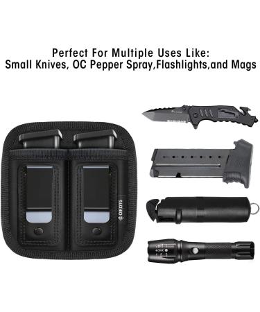 Universal Double Magazine Pouch for 9mm .40 .45 .380 .357 | IWB Concealed Carry Mag Holster | Fits Glock, 1911, S&W M&P | 1 Pack - Buy Online on GoSupps.com