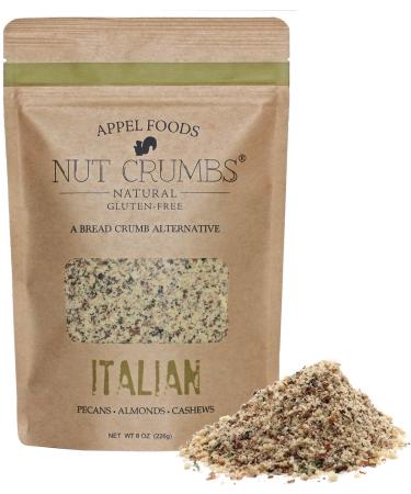 Appel Foods - Nut Crumbs - Bread Crumb Alternative - Gluten Free - Sugar Free - Low Carb - Low Sodium - Raw, Premium Nuts (Italian)