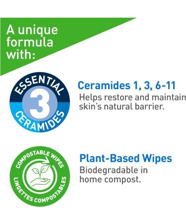 CeraVe Hydrating Makeup Removing Plant-Based 25 Ultra-Gentle Wipes | Cleanses Waterproof Mascara Hydrates and Removes makeup | With 3 Essential Ceramides | Developped with Dermatologists - Buy Online on GoSupps.com