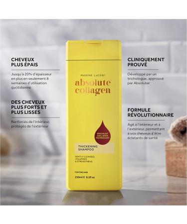 Absolute Collagen - Thickening Shampoo with Collagen Complex for Fine and Thinning Hair - Strengthens Nourishes & Restores Volume & Shine - Fights Signs of Hair Aging - Buy Online on GoSupps.com