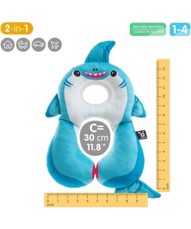 BenBat Kids Travel Neck Pillow for 1-4 Years | Comfortable Headrest for Car Flights & Trips (Blue Shark) - Buy Online on GoSupps.com