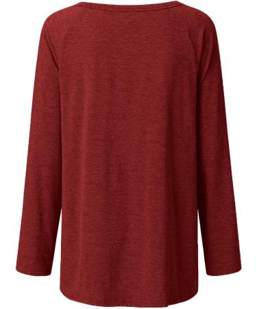 Yihaojia Womens Oversized Shirts Cute Print Long Sleeve Pullover Shirts Fall Winter Casual Blouse Tunic Tops for Leggings Red XX-Large - Buy Online on GoSupps.com