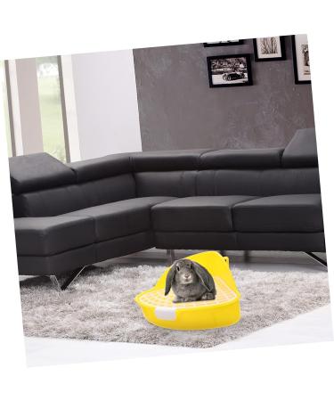 HANABASS Box Rabbit Toilet Hamster Litter Guinea Pig Toilet Potty Train Rabbit Hamster Sand Litter Plastic 25X19X10CM Yellow - Buy Online on GoSupps.com