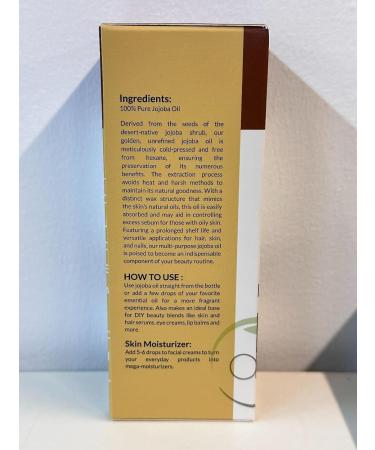 Organic Cold Pressed Jojoba Oil - Anti-Aging Moisturizer for Skin Hair & Body - Non-GMO Vegan & Cruelty Free - 4fl oz (118 ml - Buy Online on GoSupps.com