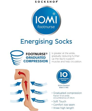 IOMI Men's Energising Compression Socks - 2 Pairs | Foot Care | Size 38 | Black - International Shipping Available - Buy Online on GoSupps.com