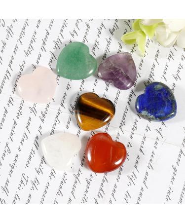 Soulnioi 7 Chakra Heart Stones Set - Natural Healing Gemstones for Reiki Meditation and Home Decor - Buy Online on GoSupps.com