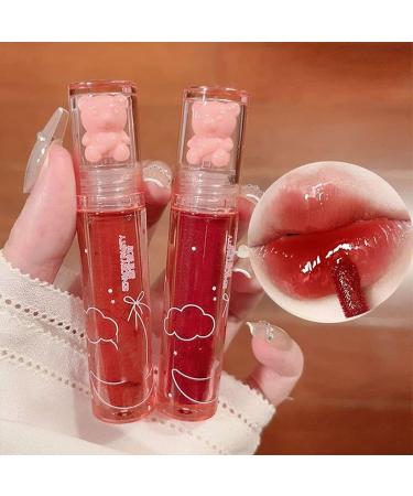 Irven Bear Lip Glaze Jelly Lipstick Set - Moisturizing & Waterproof Lip Gloss Duo for Long-Lasting Beauty - Buy Online on GoSupps.com