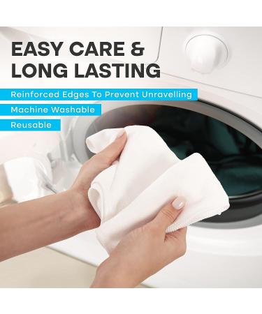 Luxe Beauty Essentials Microfiber Face & Body Washcloth - Ultra Soft Makeup Remover Cloth for All Skin Types - White, Pack of 5 - Buy Online on GoSupps.com